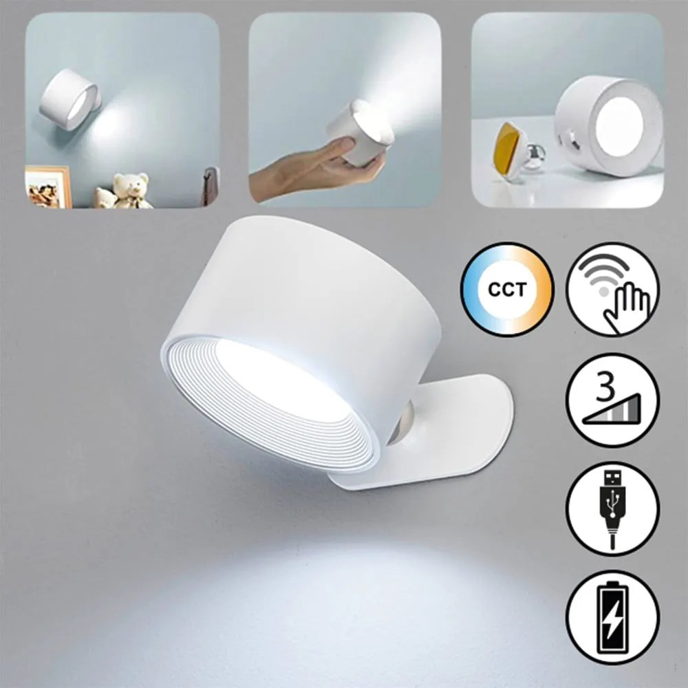 Бяла LED стенна лампа Magnetics – Fischer &amp; Honsel