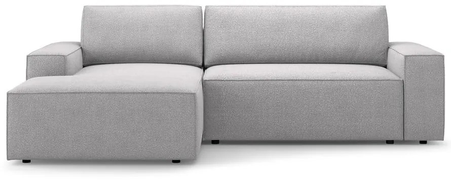 Светлосив разтегателен ъглов диван от букле (ляв ъгъл) Jodie – Micadoni Home