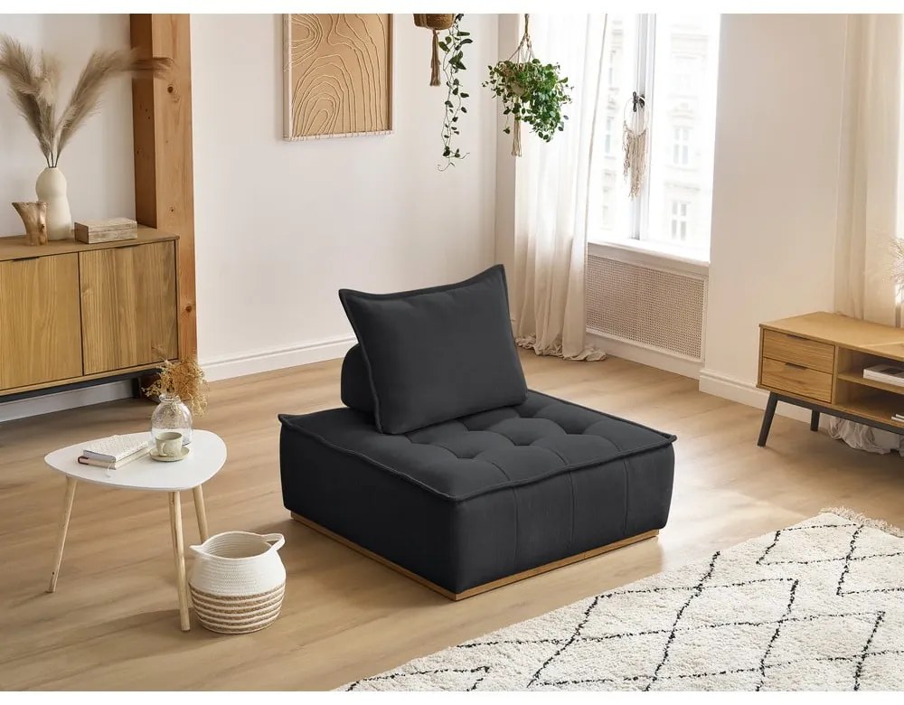 Тъмносиво шенилово кресло Elisa – Bobochic Paris