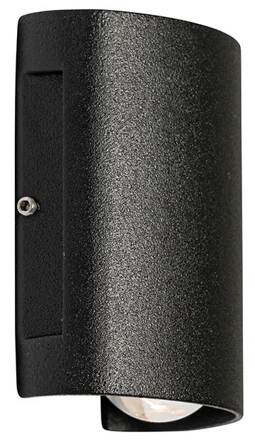 Външна стенна лампа черна с LED 2-светлина IP54 - Silly