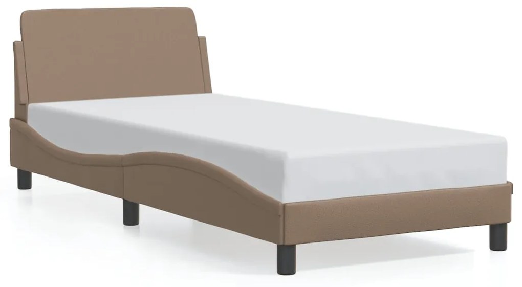 373082 vidaXL Рамка за легло с табла, капучино, 80x200 см, изкуствена кожа