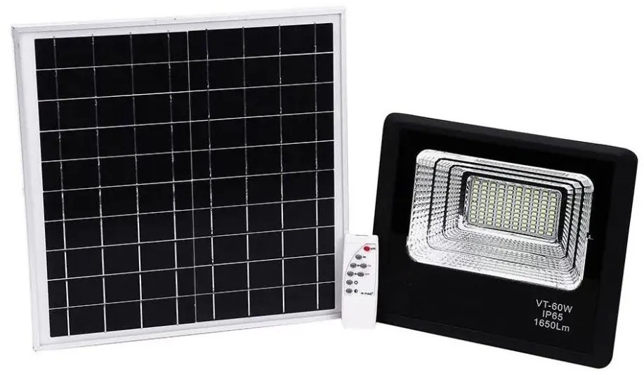 LED Димируем соларен прожектор LED/20W/6,4V 4000K IP65 + дистанционно управление