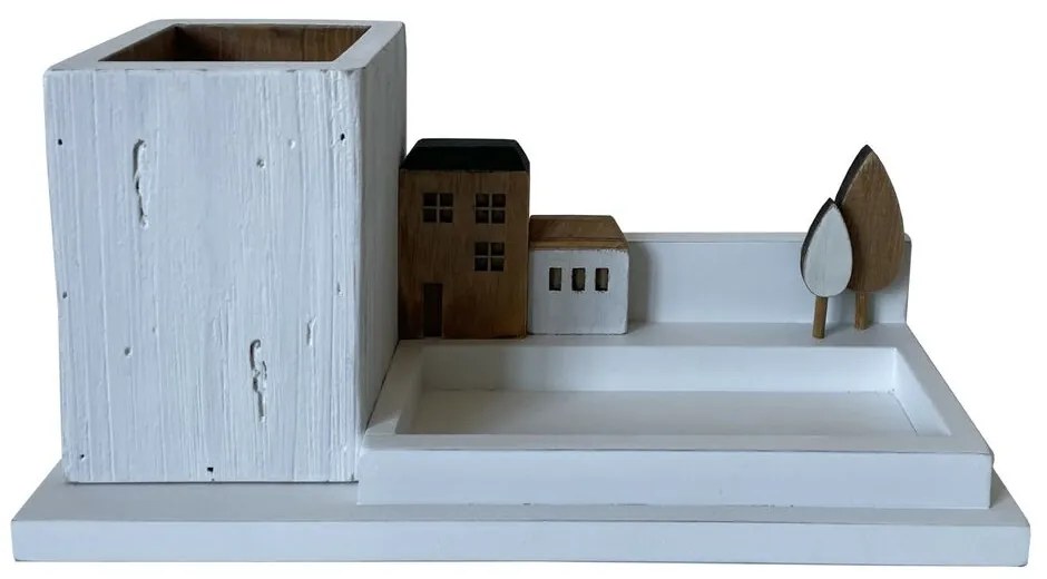 Многофункционален Органайзер DKD Home Decor Молив Дървен (28 x 11 x 14 cm)
