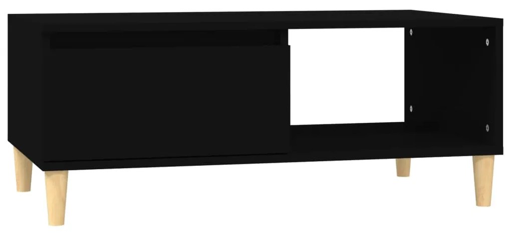 821045 vidaXL Кафе маса, черна, 90x50x36,5 см, инженерно дърво