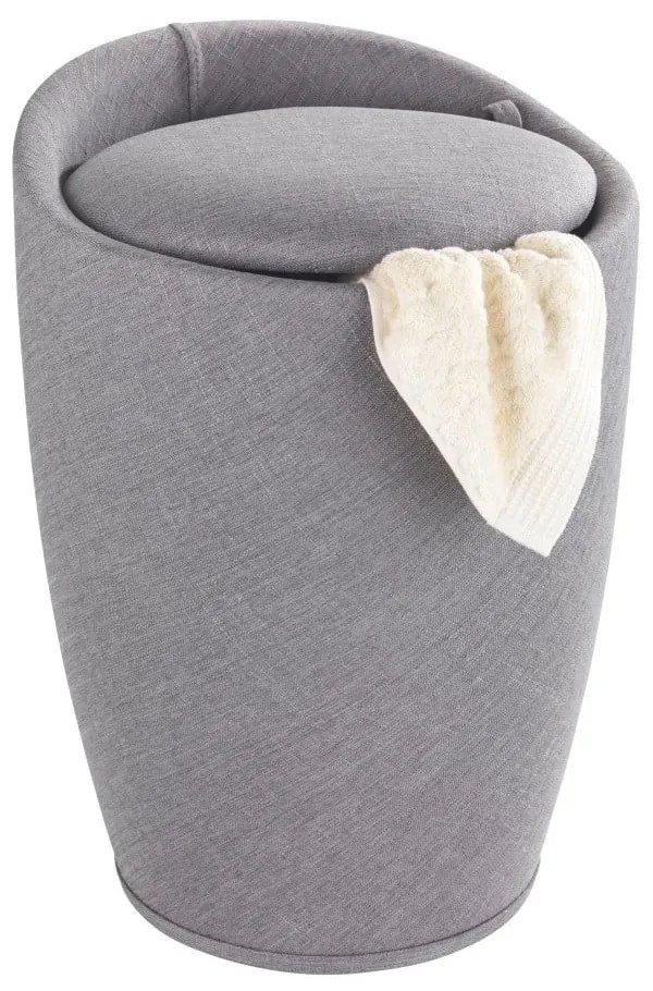 Светлосив кош за пране и табуретка в едно Linen Look, 20 л Candy - Wenko