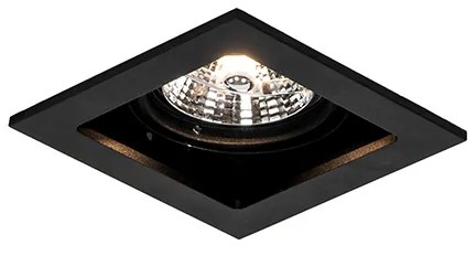 Комплект от 6 регулируеми квадратни вградени прожектори черни - Artemis 70