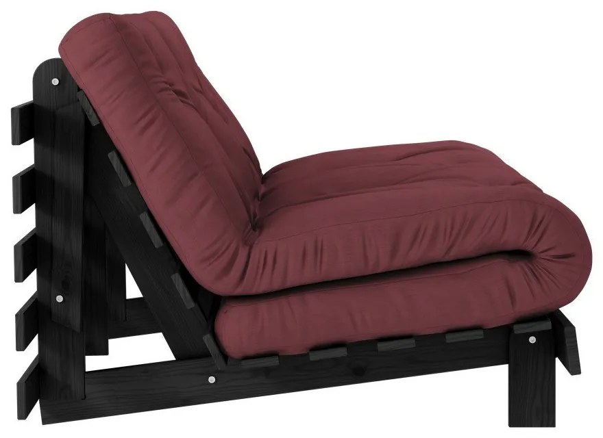 Разтегателен диван в цвят бордо 140 cm Roots Black Night – Karup Design