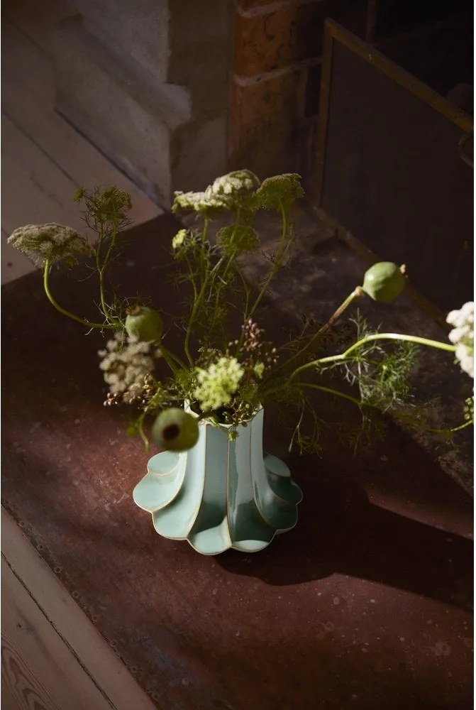 Светлозелена керамична ваза (височина 20,5 cm) Kantarel – Kähler Design