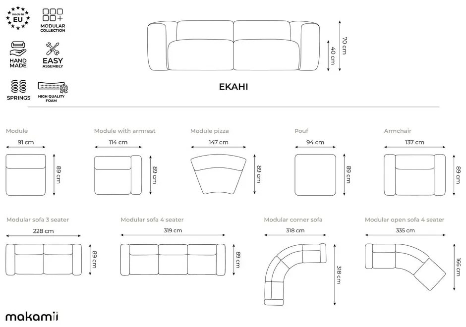 Тъмнозелен кадифен шезлонг (десен ъгъл) Ekahi – Makamii