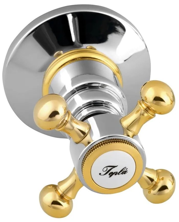 Вградена душ батерия в лъскаво-сребрист и златист цвят (2 изхода) Antea – Sapho