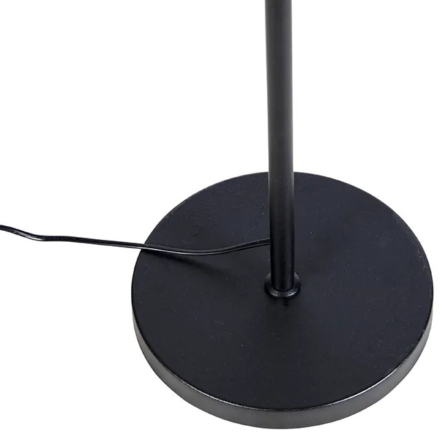 Подова лампа черна с кадифена абажур паун със злато 35 см - Parte