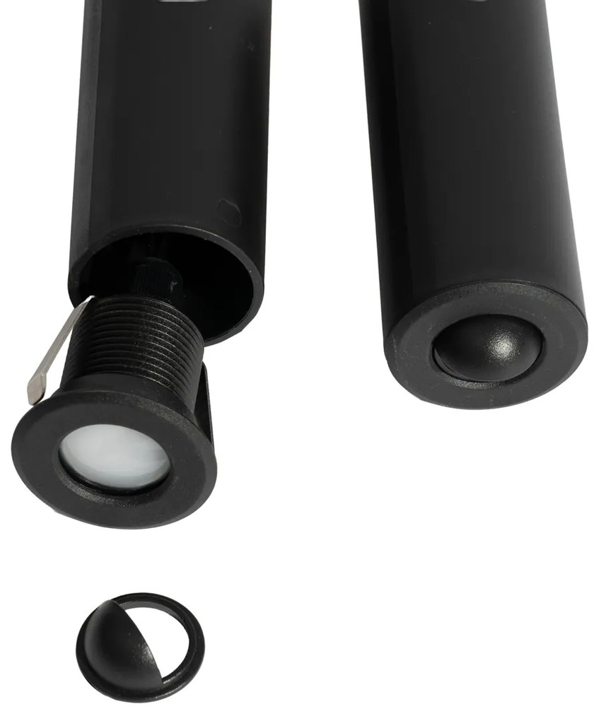 Комплект от 5 модерни вградени прожектора черни с LED IP67 - Linsey