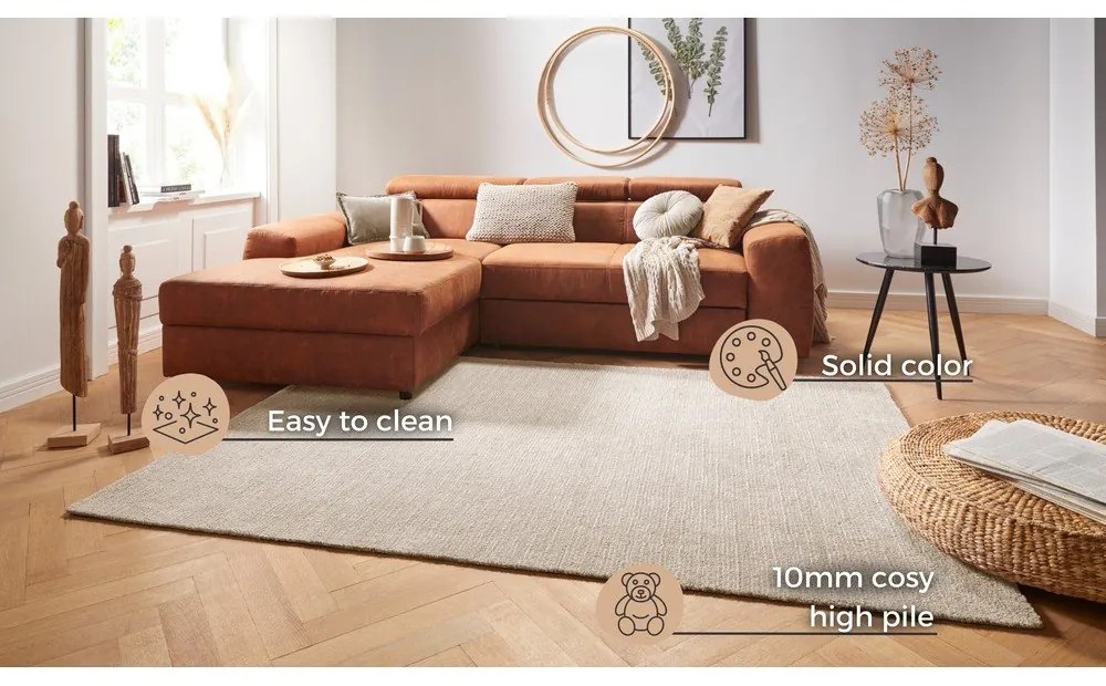 Бежов килим , 120 x 170 cm Supersoft - Mint Rugs