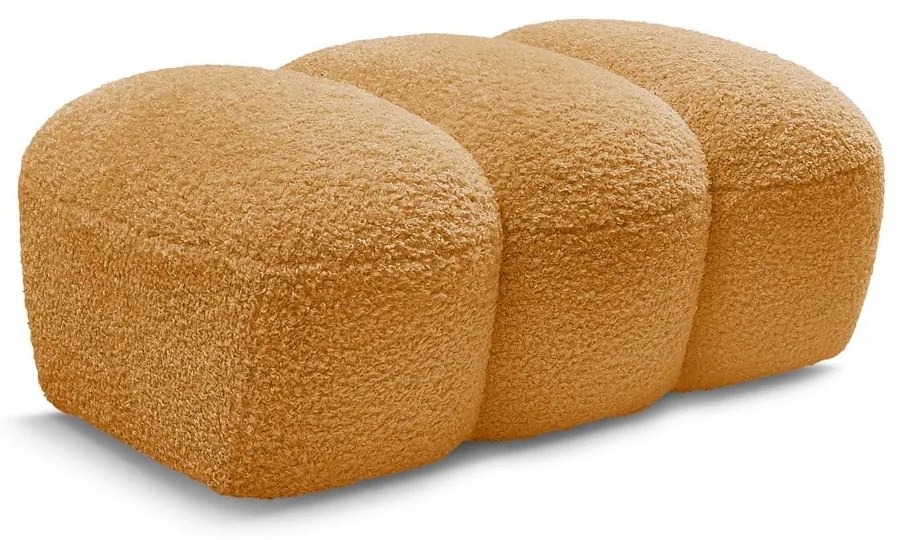 Табуретка от прежда с примки от букле в цвят горчица Hippolyte – Bobochic Paris