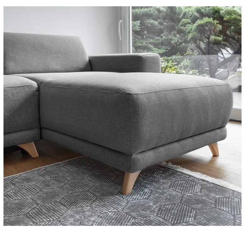 Сив разтегателен/с място за съхранение ъглов диван Classy Sophie – Miuform