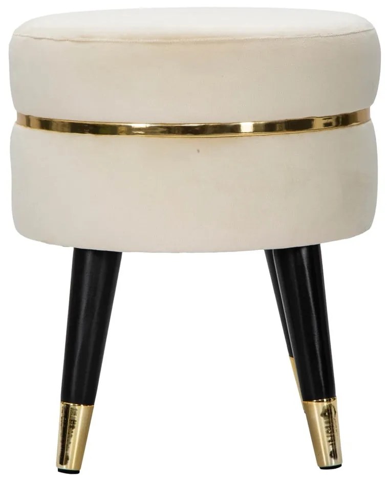 Табуретка от кремаво кадифе Paris - Mauro Ferretti