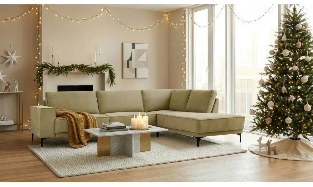 Зелен ъглов диван (десен ъгъл) Copenhagen – Scandic