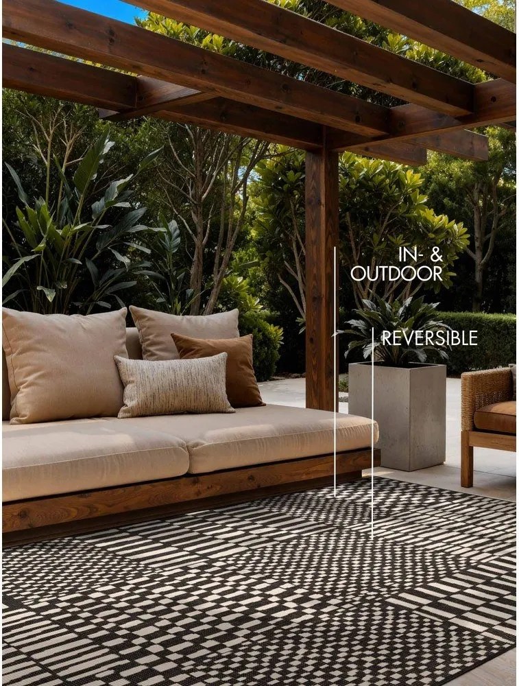 Черен/кремав килим за открито и закрито 120x170 cm Haringey Barkham – Ted Baker