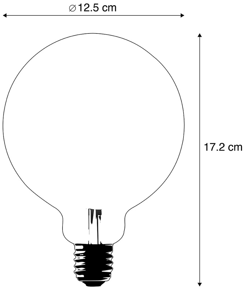 Комплект от 5 интелигентни LED крушки E27 G125 Златни 4.9W 470lm 1800-4000K