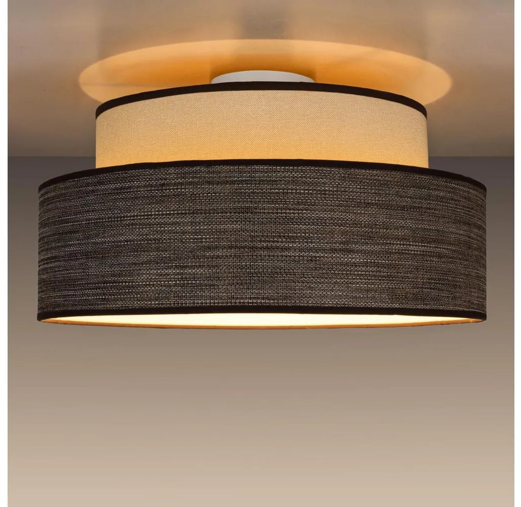 Плафон GRACE 1xE27/60W/230V Ø 40 см кремав/кафяв