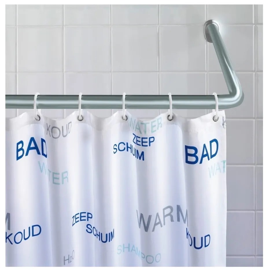 Универсален ъглов прът в сребристо за душ завеса Сребро, ø 2 cm - Wenko