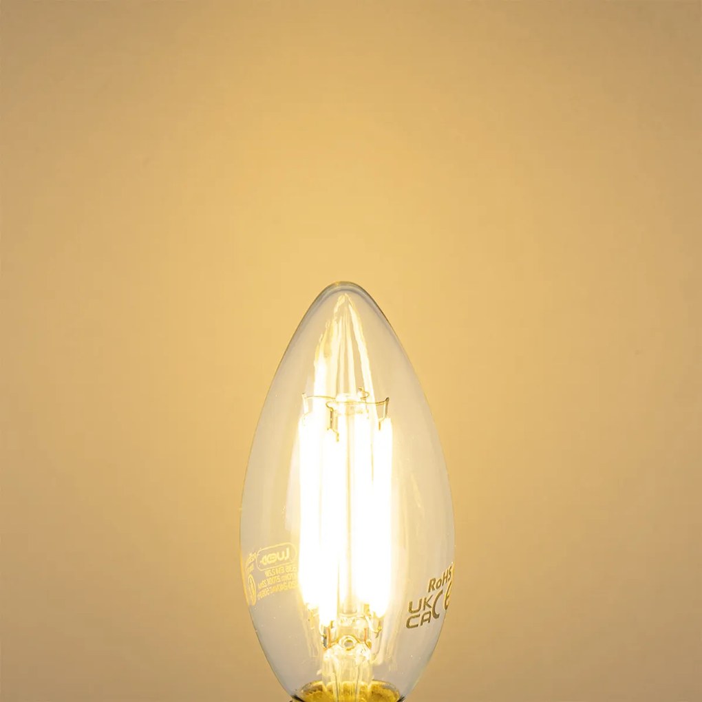 Комплект от 5 LED крушки E14 B35 прозрачни 2.2W 470lm 2700K