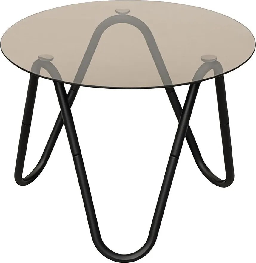 Кръгла странична масичка със стъклен плот ø 50 cm Ventana Round – Leitmotiv