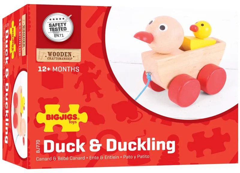 Bigjigs - Дървени патета за дърпане