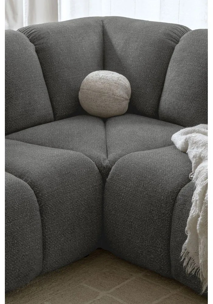 Сив ъглов диван (ляв ъгъл/U форма) Shell – Miuform