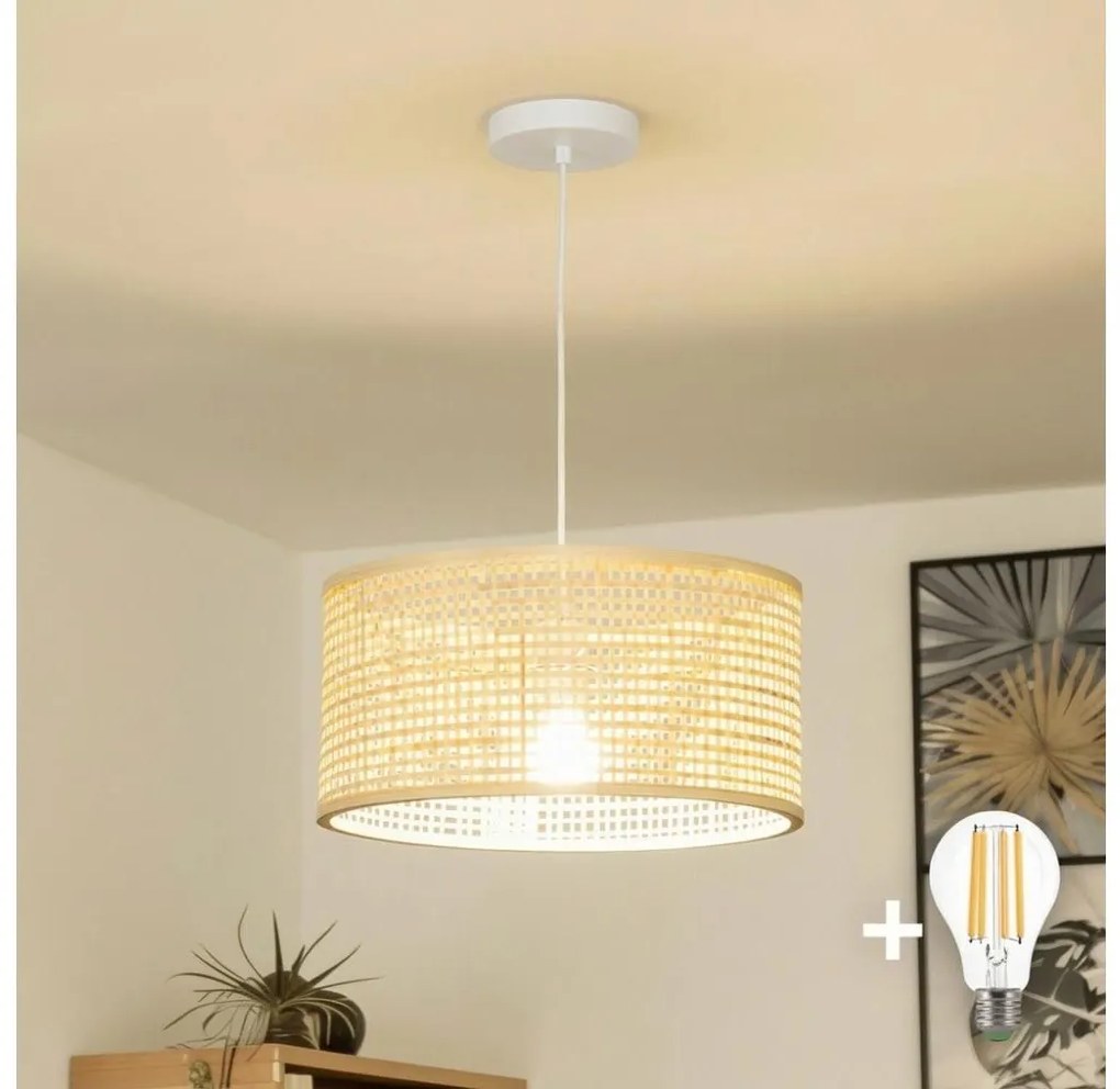 Brilagi - LED люстра на кабел CERIA BOHO 1xE27/40W/230V Ø 25 см бамбук