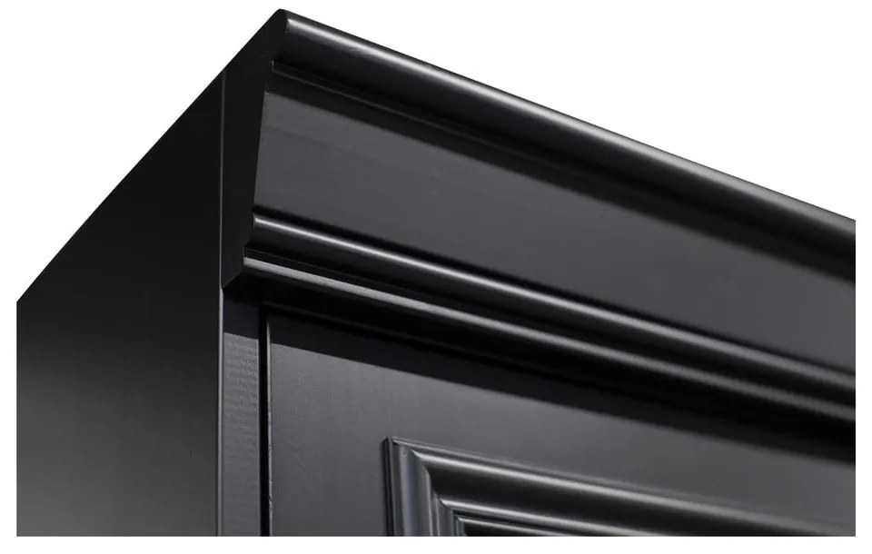 Черна витрина от масивен бор 110x215x44 cm Organize – WOOOD