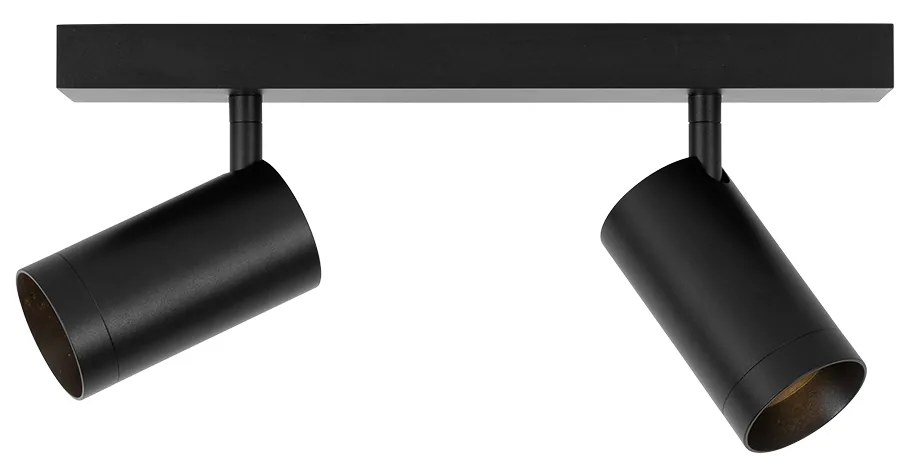 Модерен таванен прожектор черен регулируем 2-светлина - Jeana Luxe