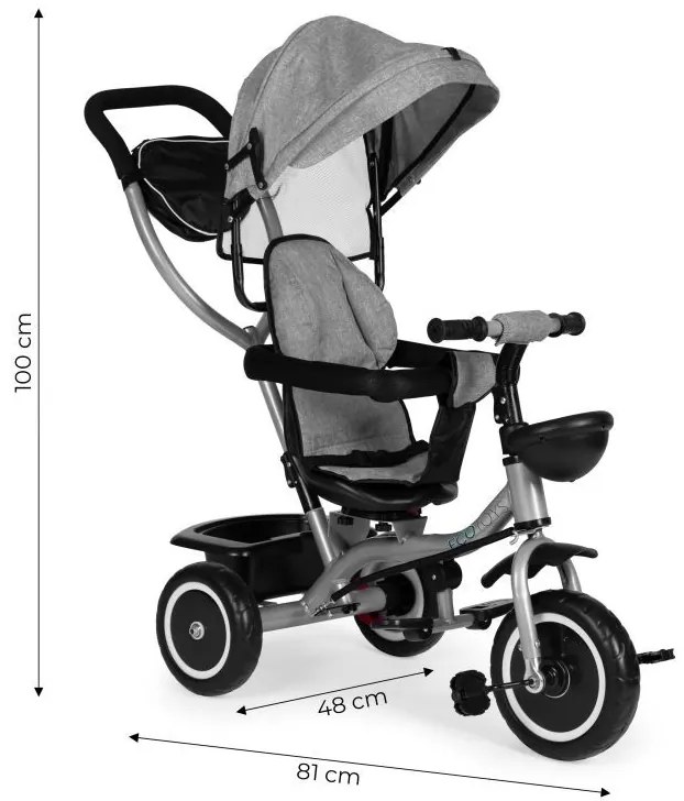 Детска триколка 2 в 1 Бежово