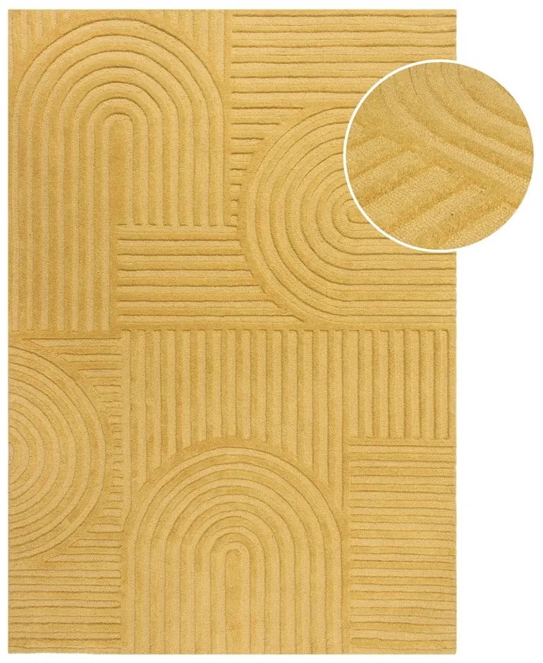 Жълт вълнен килим , 160 x 230 cm Zen Garden - Flair Rugs