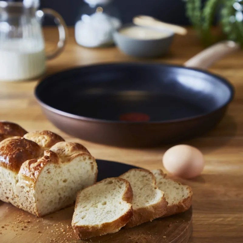 Тиган Tefal Eco-Respect G2540602, 28 см, Титаниево незалепващо покритие, Thermo-Fusion, Thermo-Signal, Индукция, Бронз/кафяв