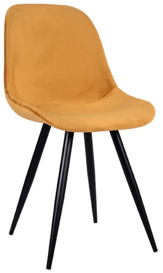 Кадифени трапезни столове в цвят горчица в комплект от 2 броя Capri - LABEL51