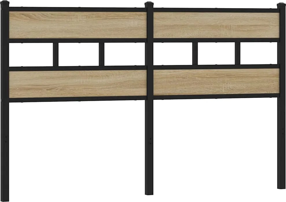 4017134 vidaXL Резервна табла за легло, дъб сонома, 135 см, желязо и инженерно дърво