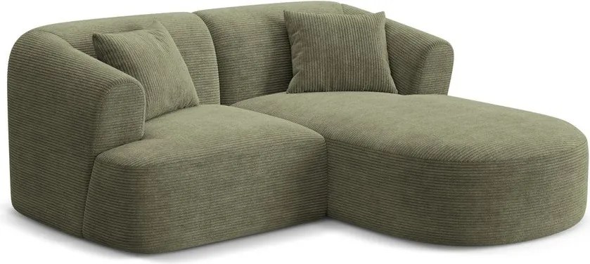 Зелен ъглов диван от рипсено кадифе (десен ъгъл) Campi – Cosmopolitan Design