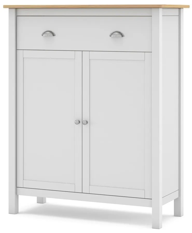 Висок скрин от бял/натурален бор 90x110 cm Misti - Marckeric