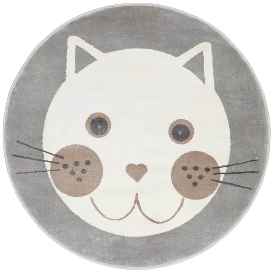 Сив детски килим ø 100 cm Soft – FD