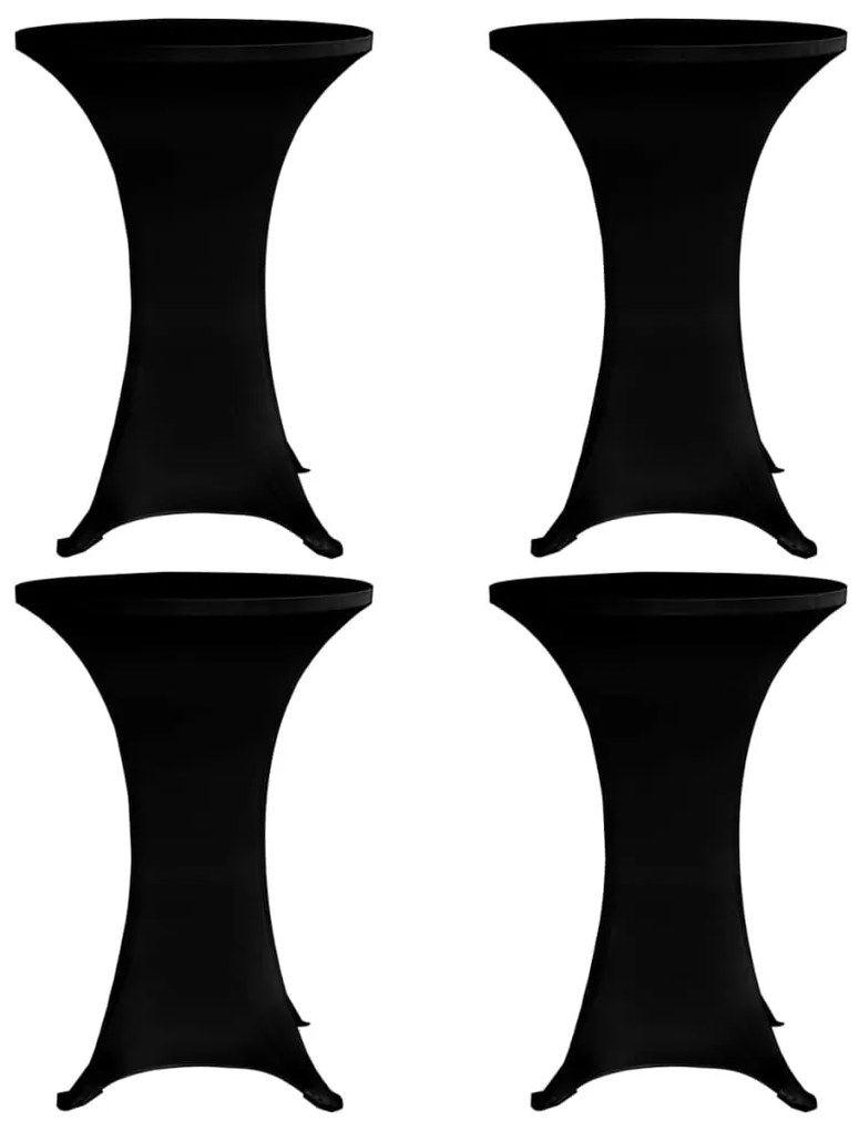 279072 vidaXL Покривки за коктейлни маси, Ø70 см, черни, еластични, 4 бр