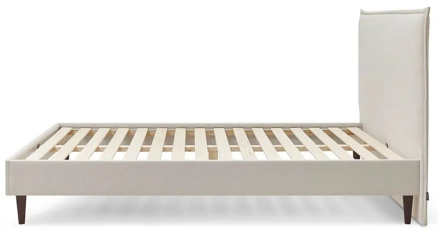 Бежово тапицирано двойно легло с решетка 160x200 cm Sary - Bobochic Paris