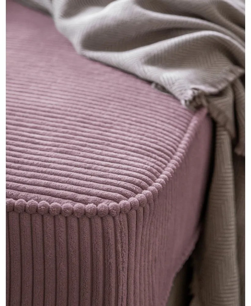 Сиво-розов шезлонг от рипсено кадифе (десен ъгъл) Chic Charlotte – Miuform