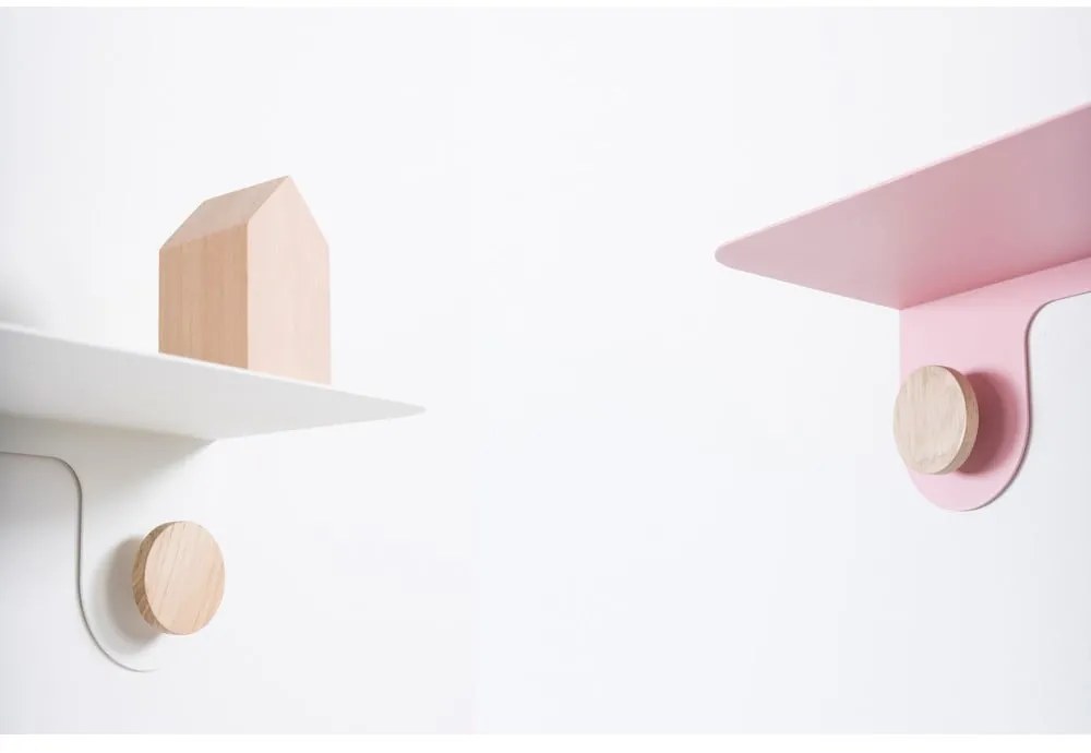 Стенен рафт от черна стомана с детайли от дъбово дърво с 2 куки , дължина 70 см Hook - Gazzda