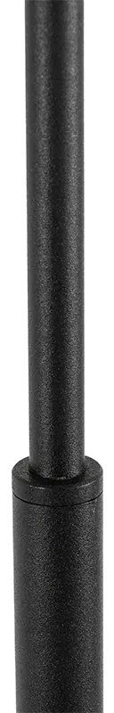 Модерна подова лампа черна със злато кръгла - VT