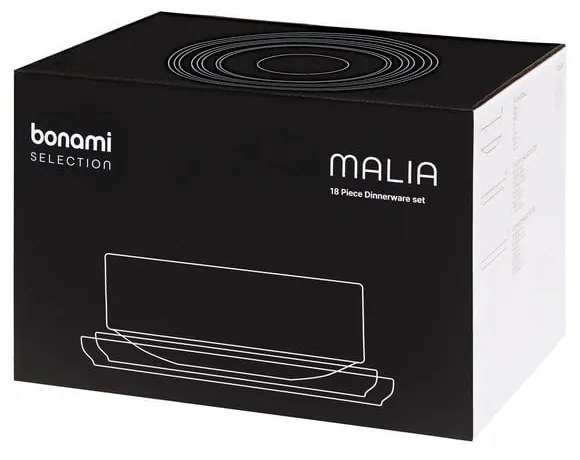 Керамичен кремав комплект от 18 части Malia - Bonami Selection