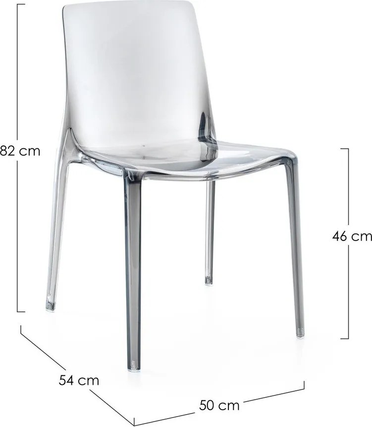 Сив пластмасов градински стол Adele – Bizzotto