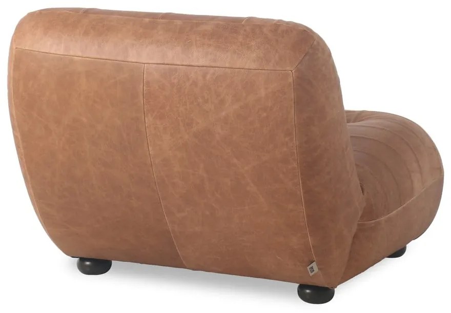 Кожено кресло в цвят кафяв коняк Wyatt – Dutchbone