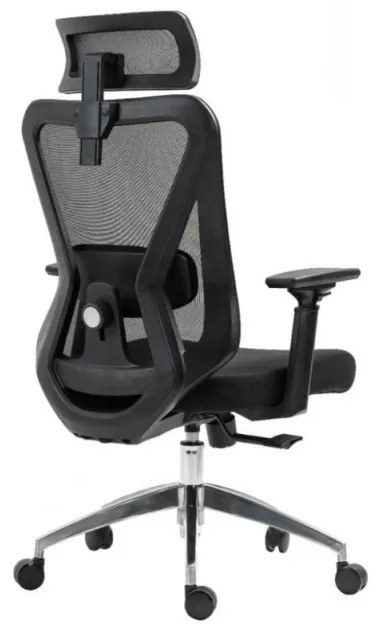 Офис стол Aero Trone Lite, До 120 кг, Ергономичен, Дишаща мрежа, Черен