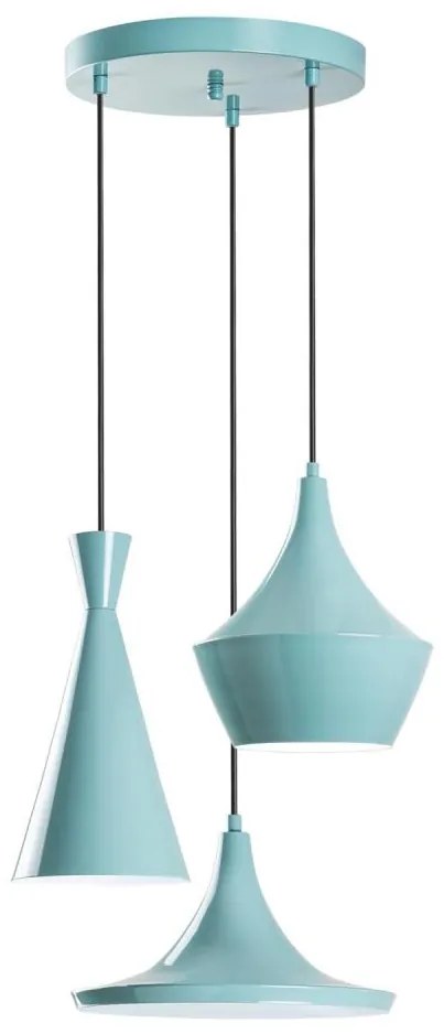 Полилей на кабел TOM 3xE27/40W/230V син